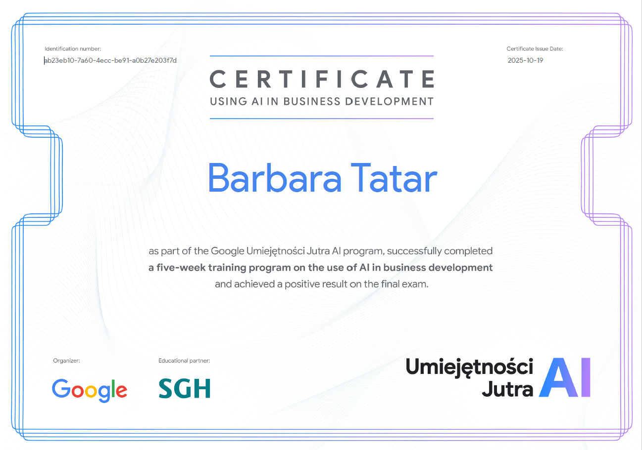 Umiejętności Jutra 2.0 - kurs Google i SGH